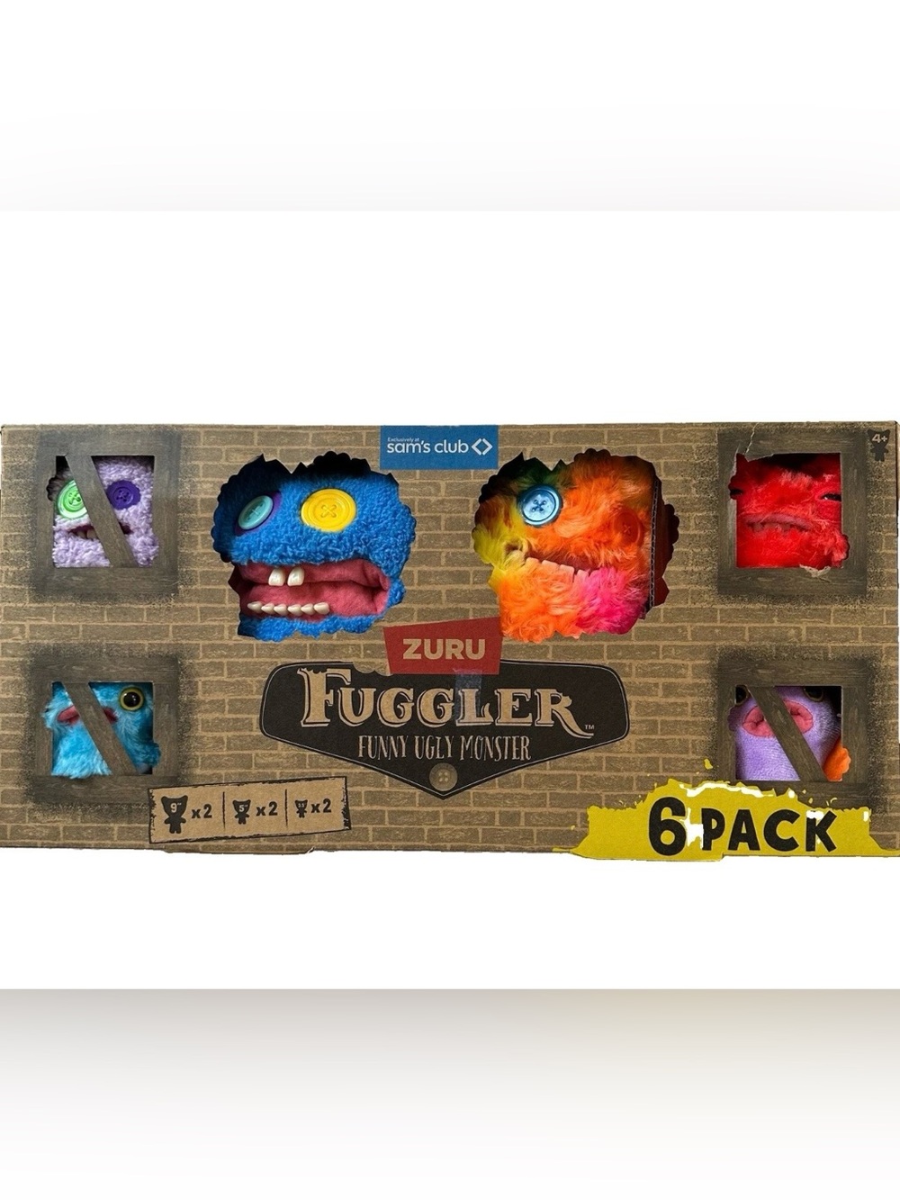 ZURU Fuggler 6-Pack Funny Ugly Monster Plush Box Set Sam's Club Exclusive Gift